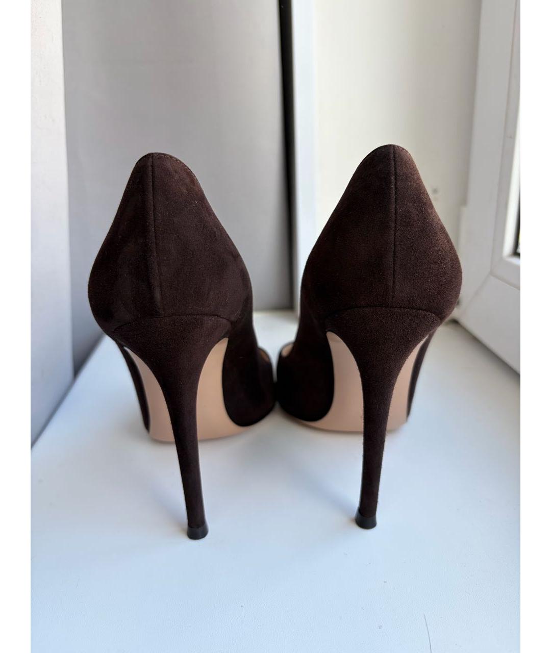 GIANVITO ROSSI Коричневые кожаные туфли, фото 4