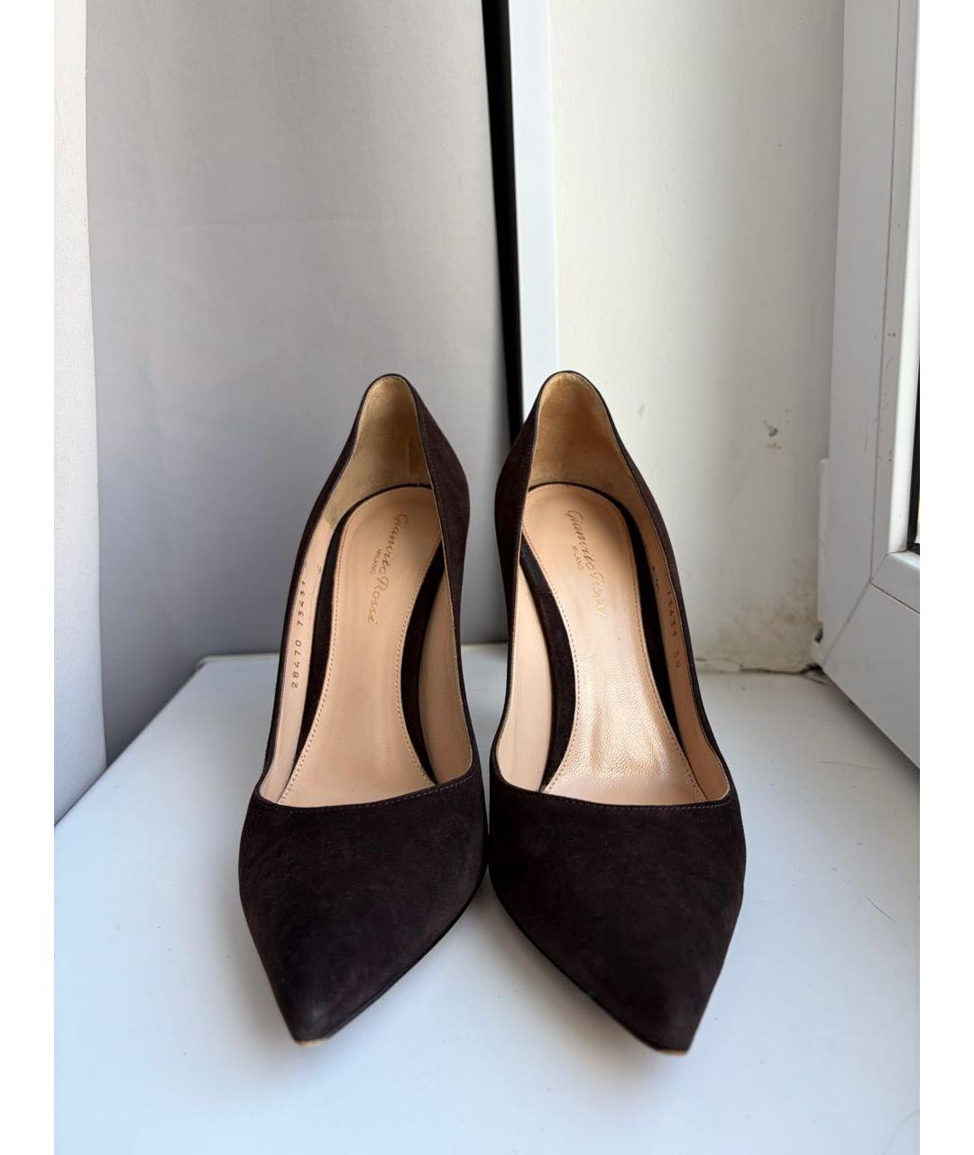 GIANVITO ROSSI Коричневые кожаные туфли, фото 2