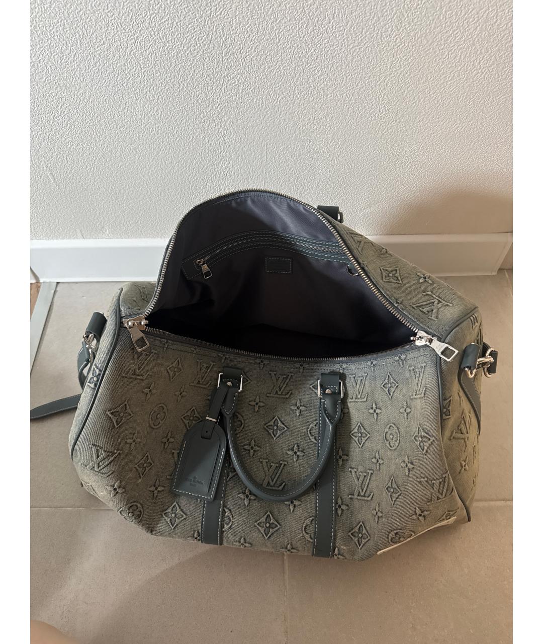 LOUIS VUITTON Голубая деним дорожная/спортивная сумка, фото 4