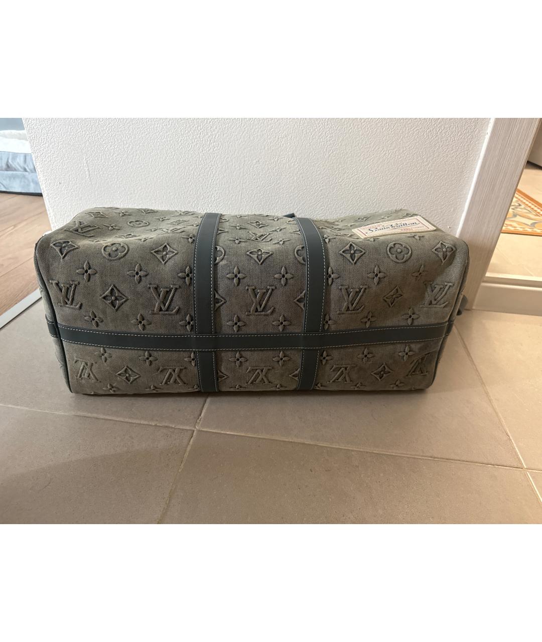 LOUIS VUITTON Голубая деним дорожная/спортивная сумка, фото 3