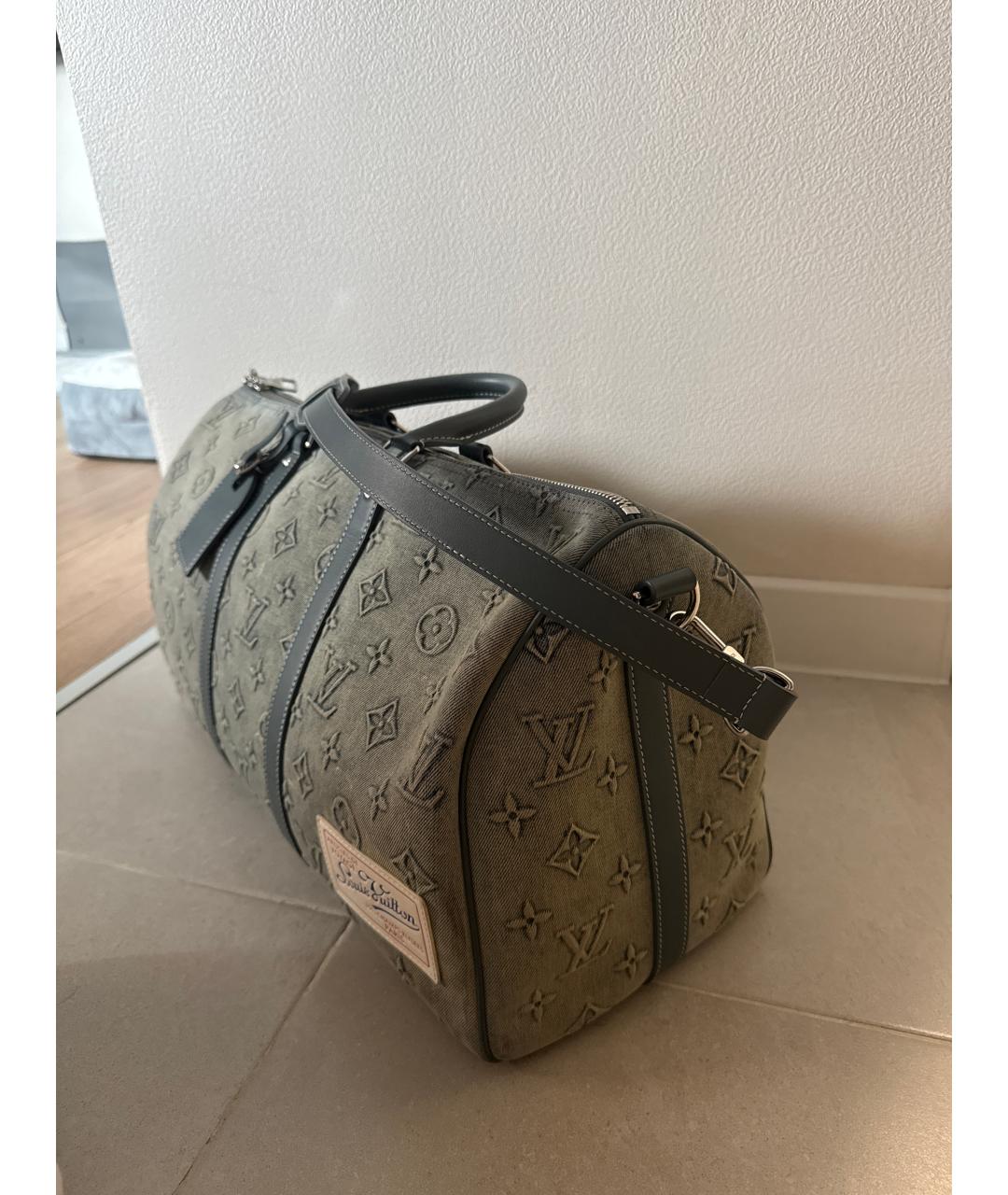 LOUIS VUITTON Голубая деним дорожная/спортивная сумка, фото 2