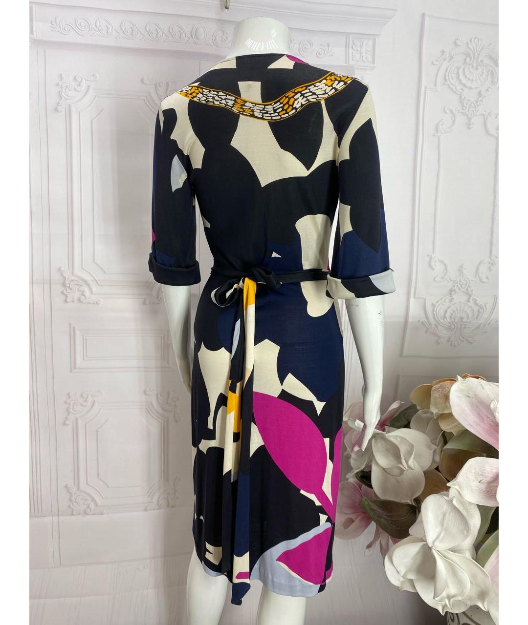 DIANE VON FURSTENBERG Мульти шелковое повседневное платье, фото 7