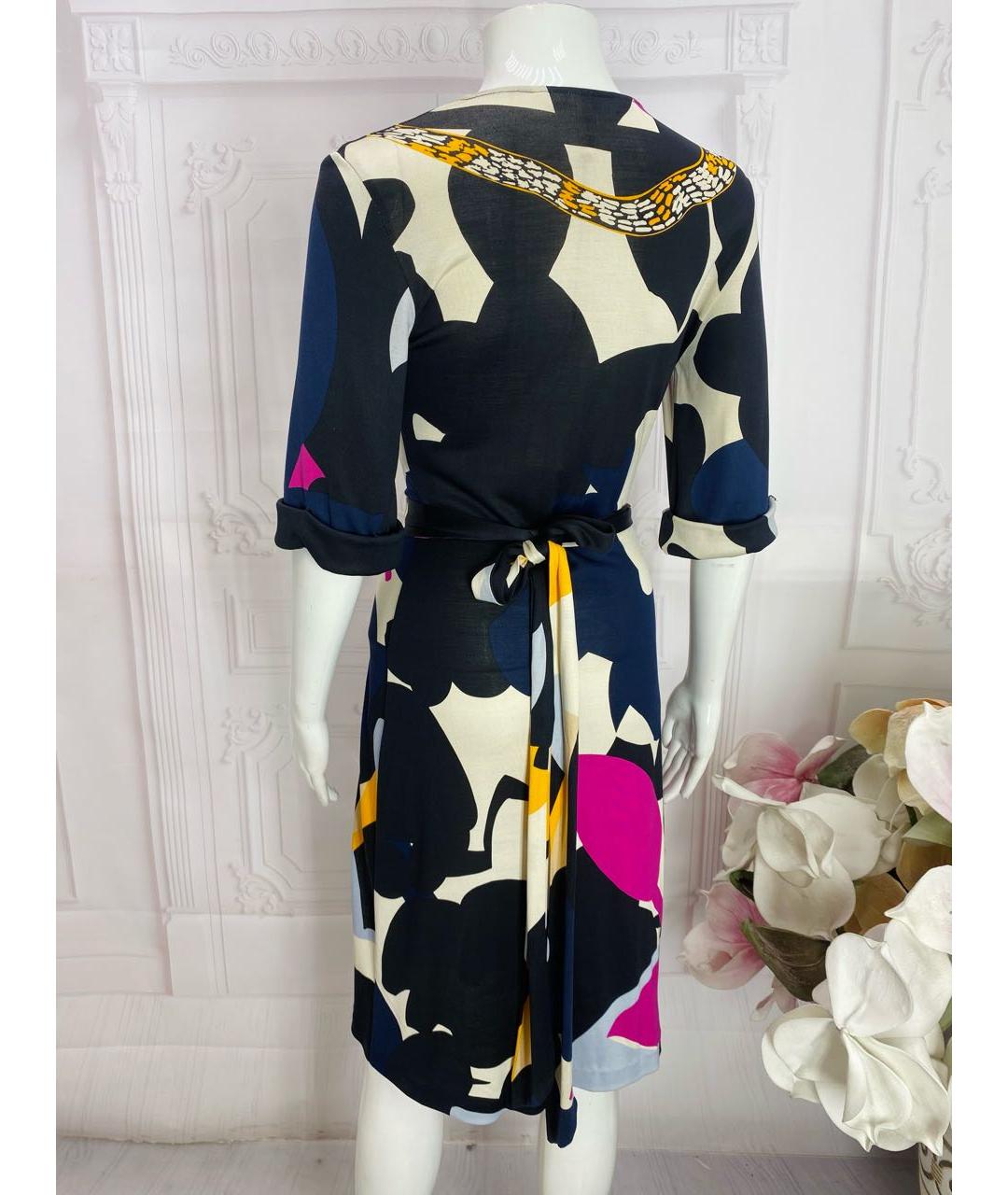 DIANE VON FURSTENBERG Мульти шелковое повседневное платье, фото 2
