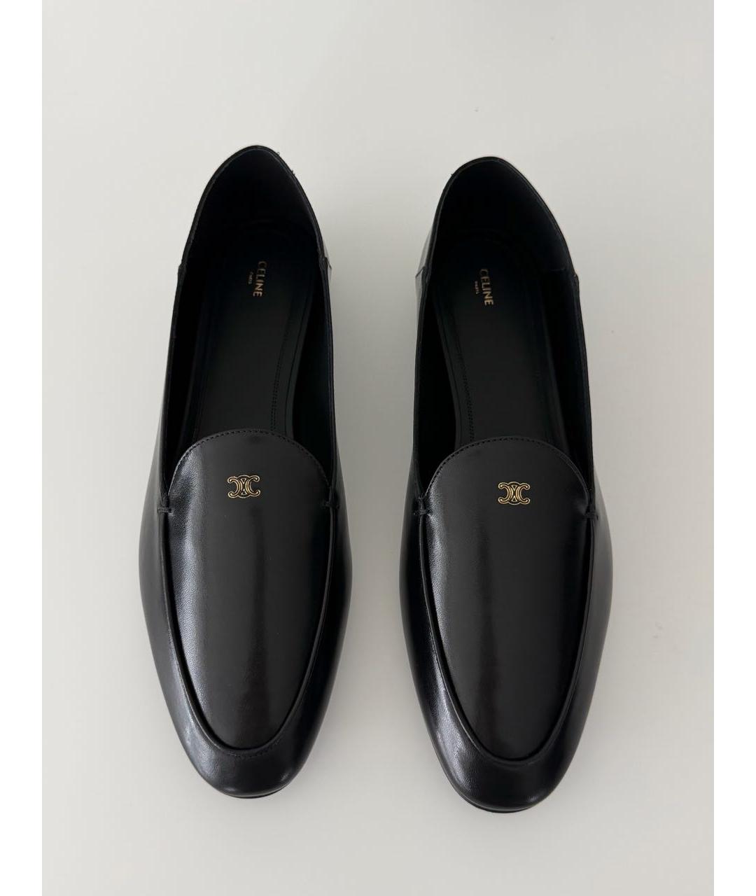 CELINE Черные кожаные лоферы, фото 4