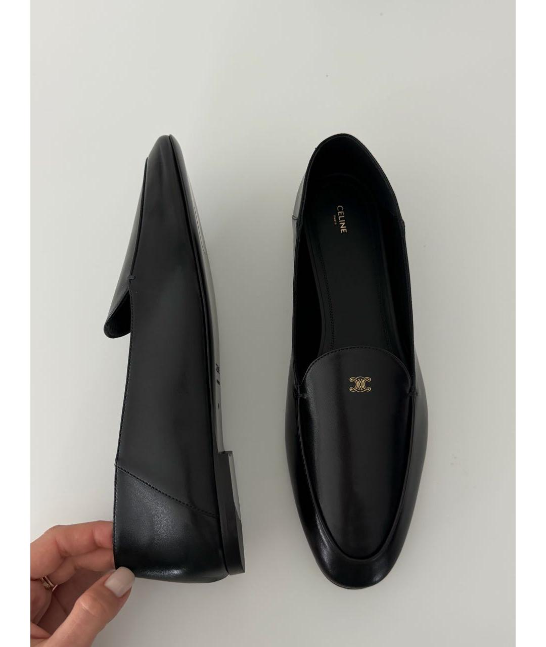 CELINE Черные кожаные лоферы, фото 5