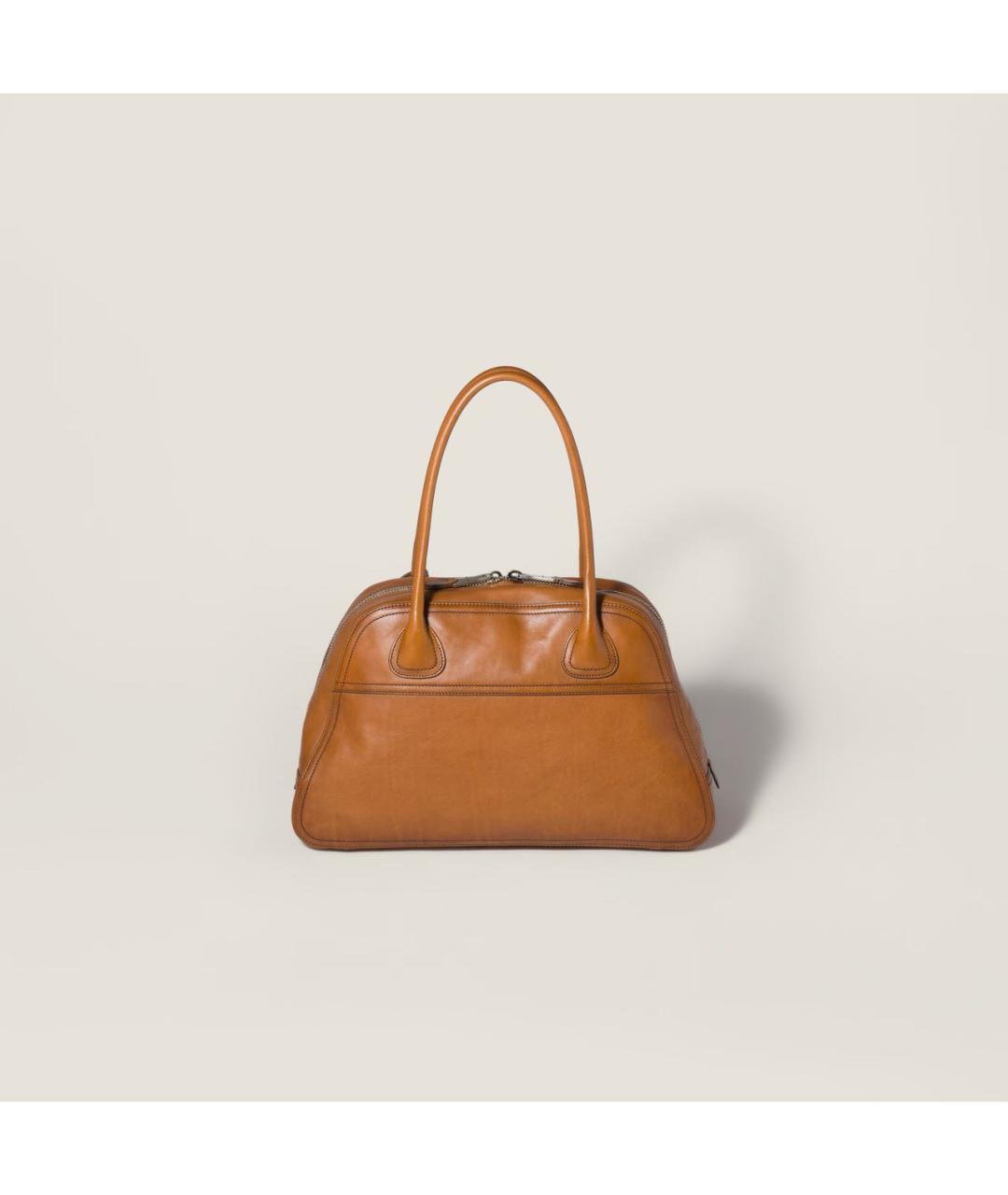 MIU MIU Коричневая кожаная сумка с короткими ручками, фото 4