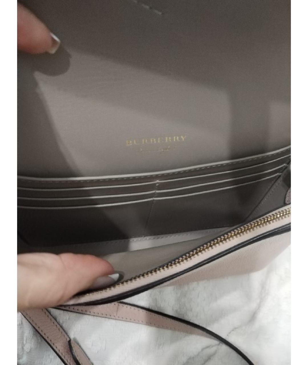 BURBERRY Розовая кожаная сумка через плечо, фото 6