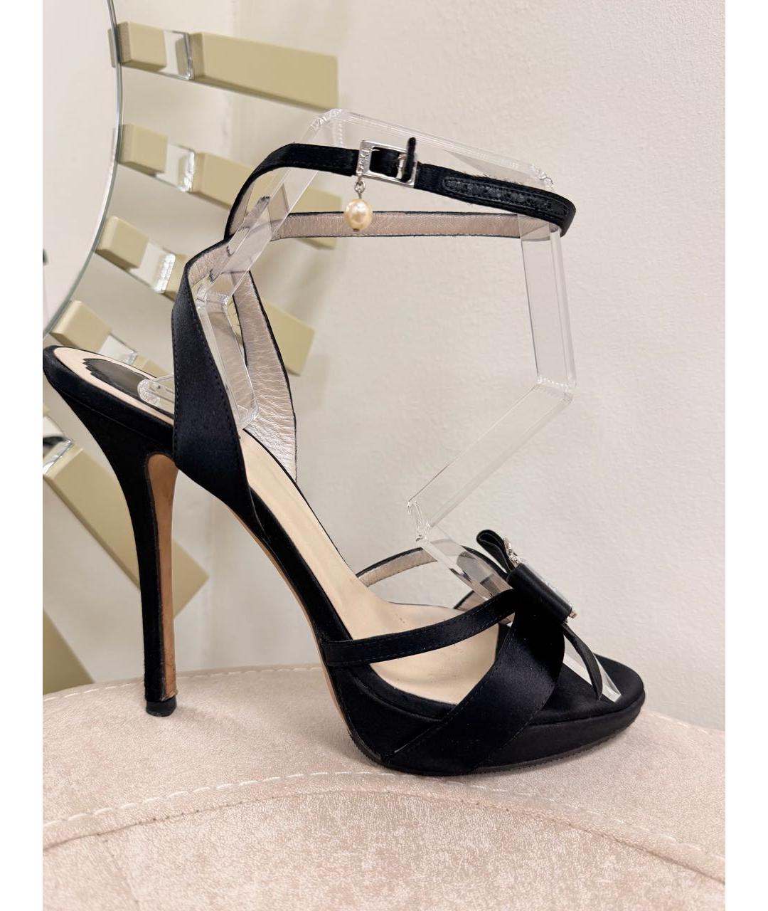 CHRISTIAN DIOR Черные текстильные босоножки, фото 2