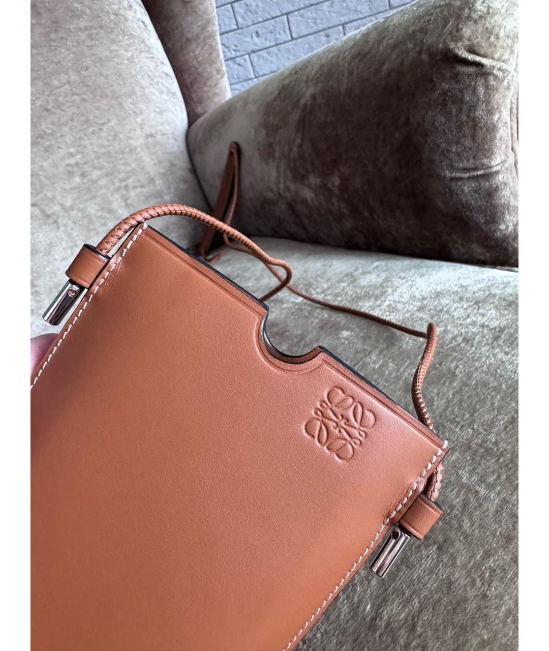 LOEWE Коричневая кожаная сумка через плечо, фото 8