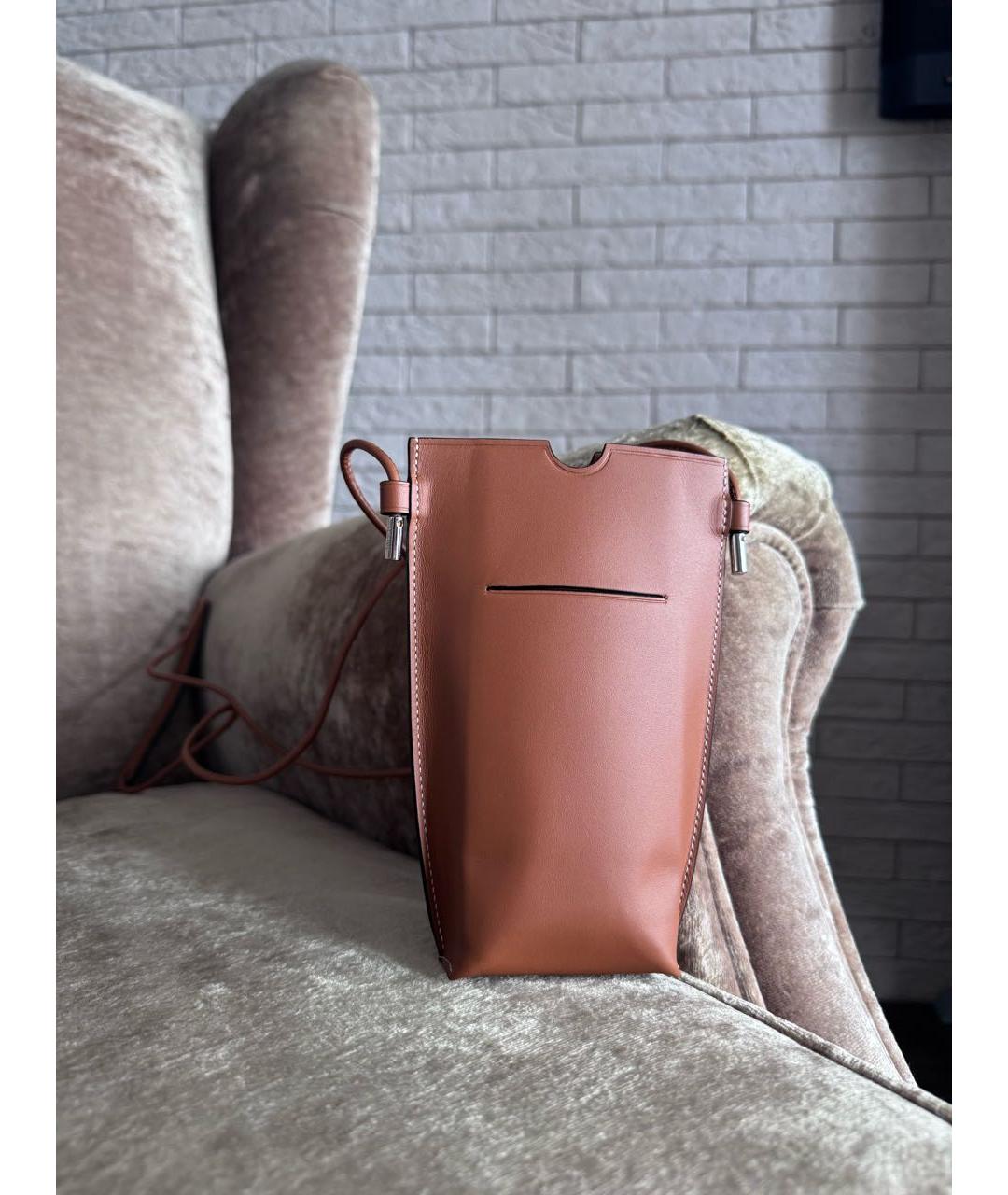 LOEWE Коричневая кожаная сумка через плечо, фото 3