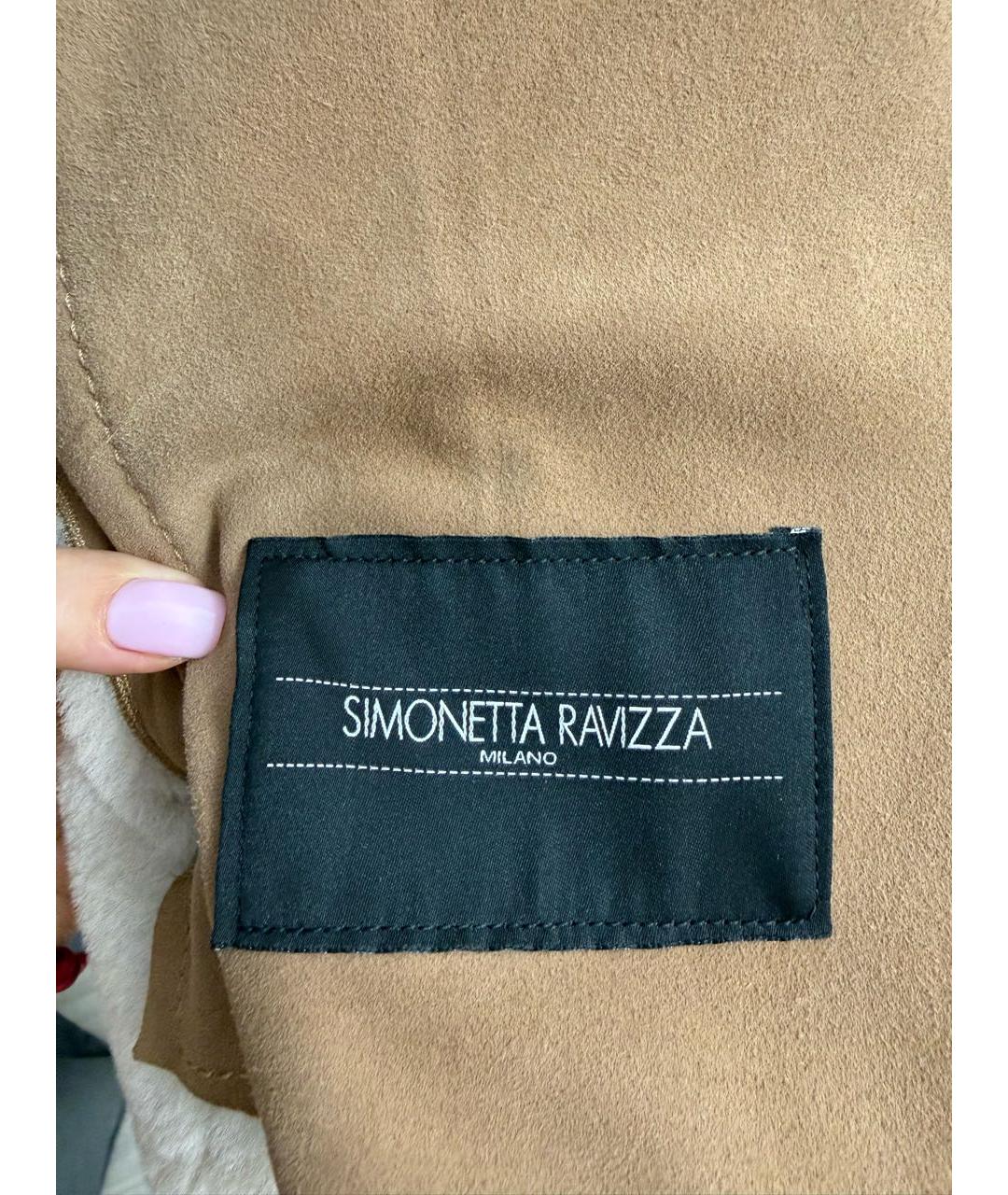SIMONETTA RAVIZZA Коричневая кожаная дубленка, фото 2