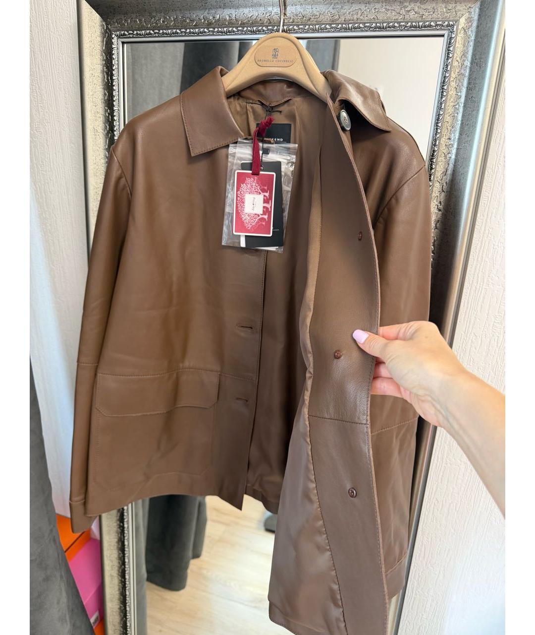 MAX MARA Коричневая кожаная куртка, фото 4