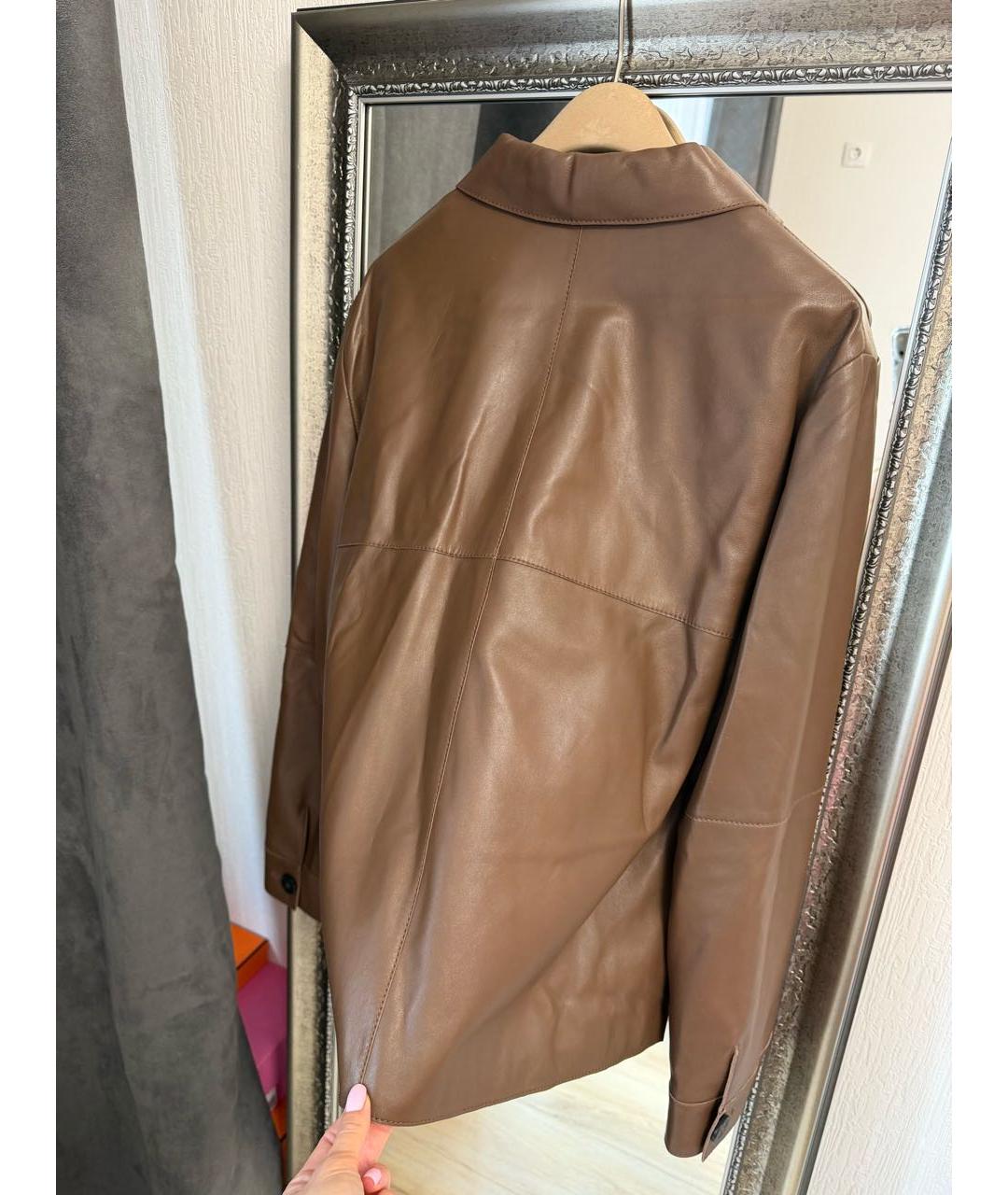 MAX MARA Коричневая кожаная куртка, фото 5