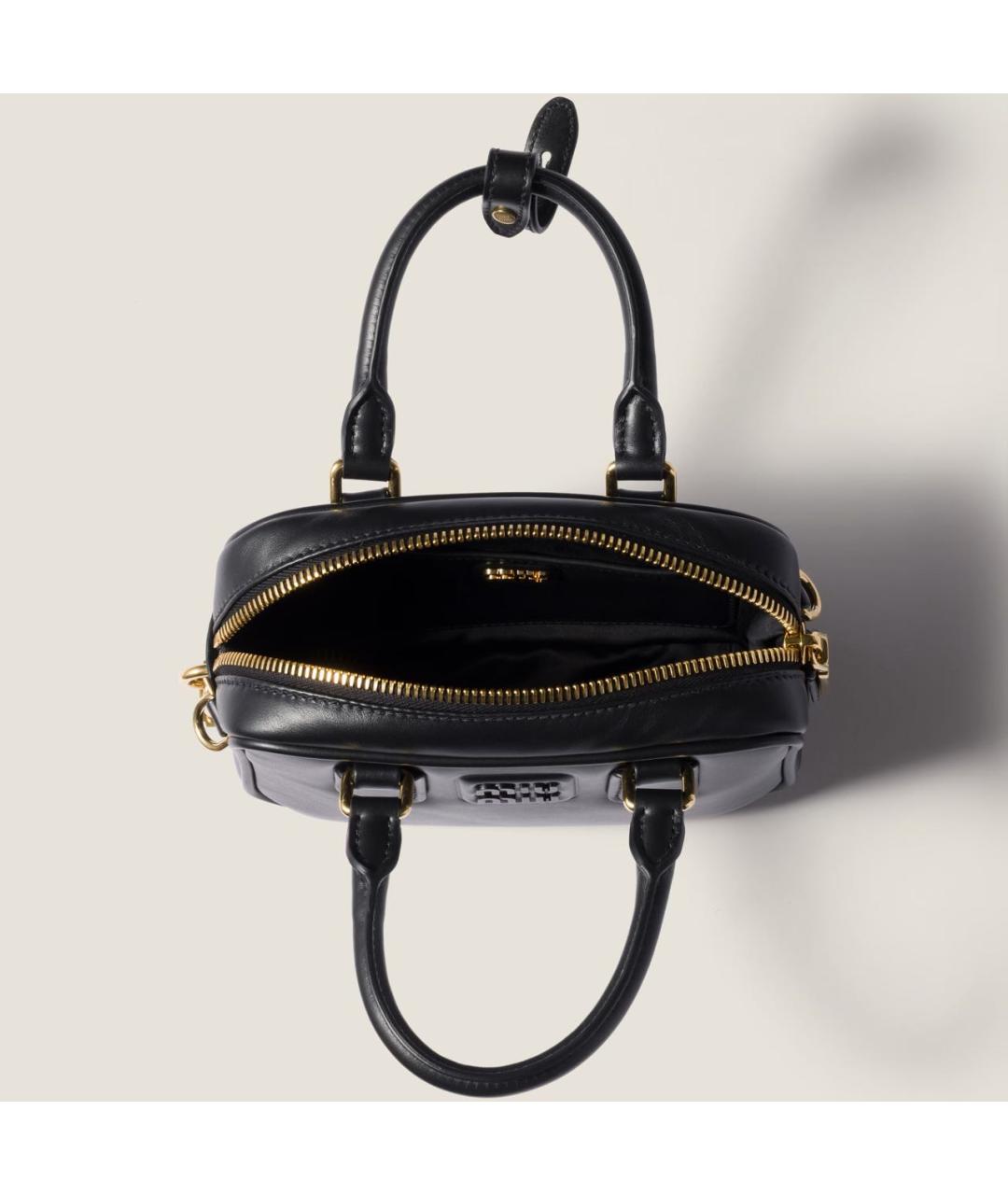 MIU MIU Черная кожаная сумка с короткими ручками, фото 6