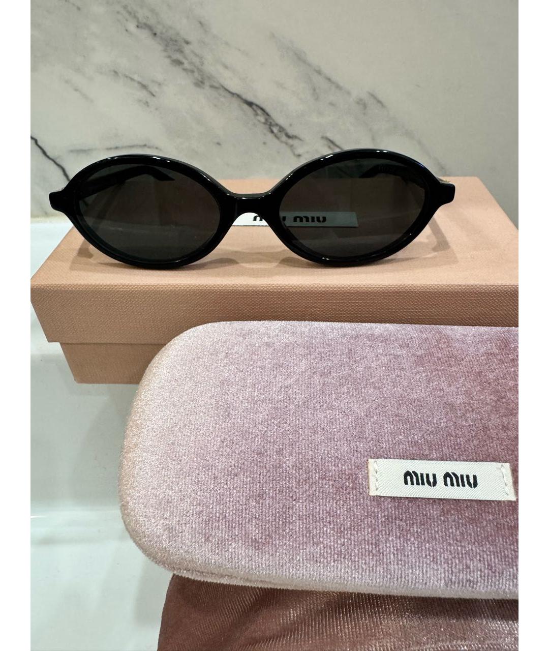 MIU MIU Черные пластиковые солнцезащитные очки, фото 9
