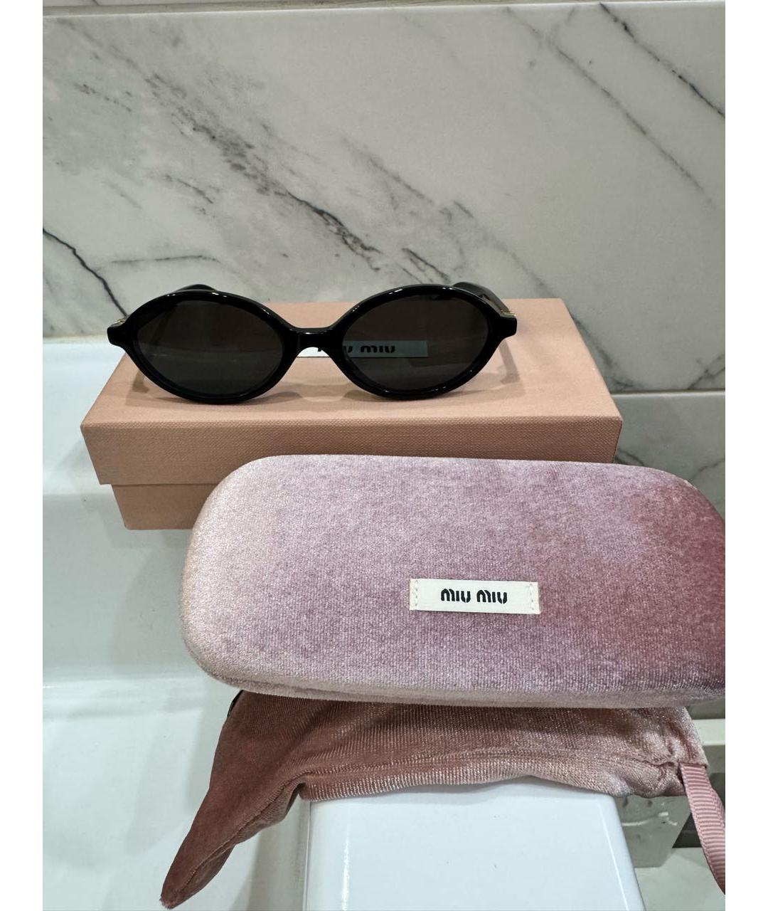 MIU MIU Черные пластиковые солнцезащитные очки, фото 7