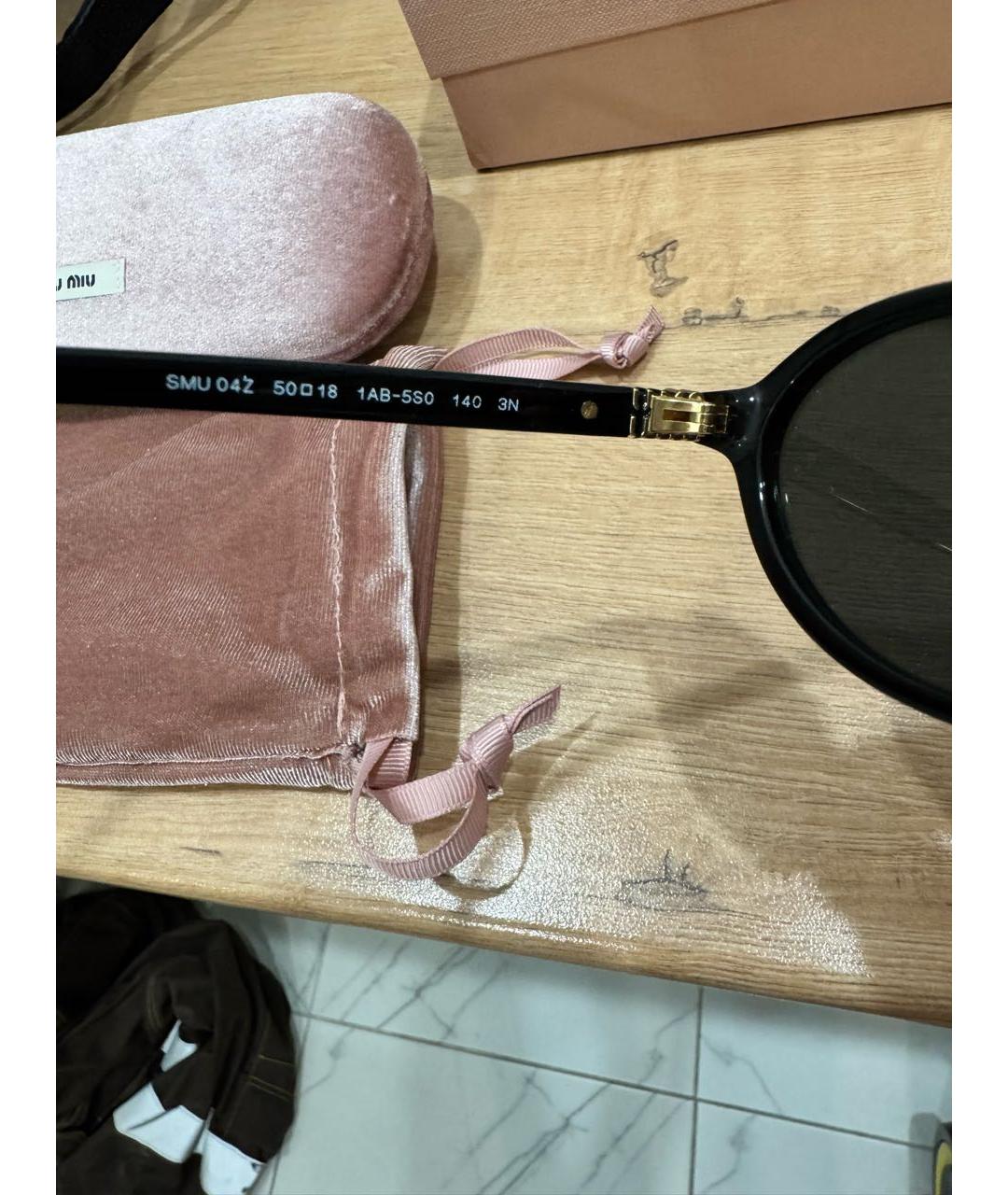 MIU MIU Черные пластиковые солнцезащитные очки, фото 8