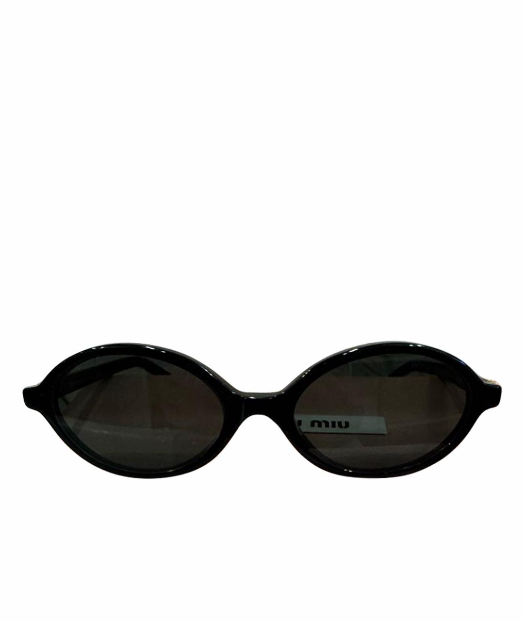 MIU MIU Черные пластиковые солнцезащитные очки, фото 1