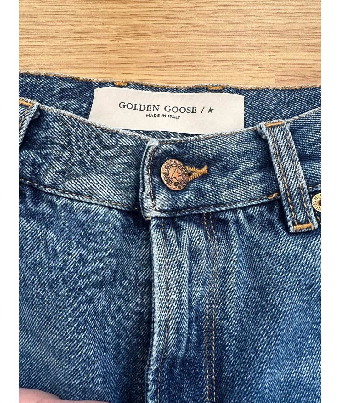 GOLDEN GOOSE Синие хлопковые прямые джинсы, фото 3