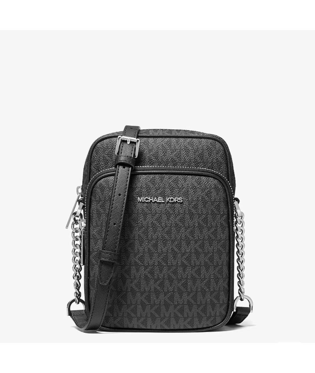 MICHAEL KORS Черная сумка через плечо из канвы, фото 9