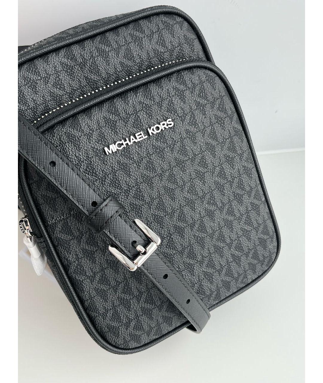 MICHAEL KORS Черная сумка через плечо из канвы, фото 7