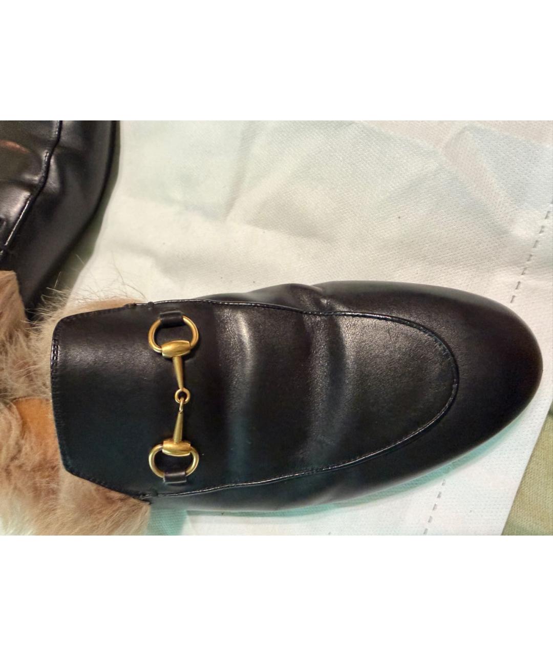 GUCCI Черные кожаные мюли, фото 3