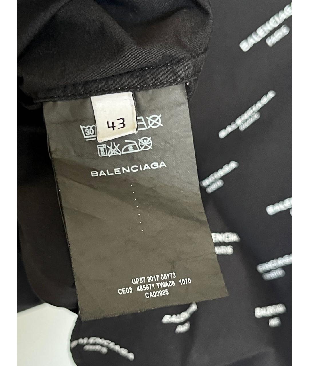 BALENCIAGA Черная хлопковая классическая рубашка, фото 6