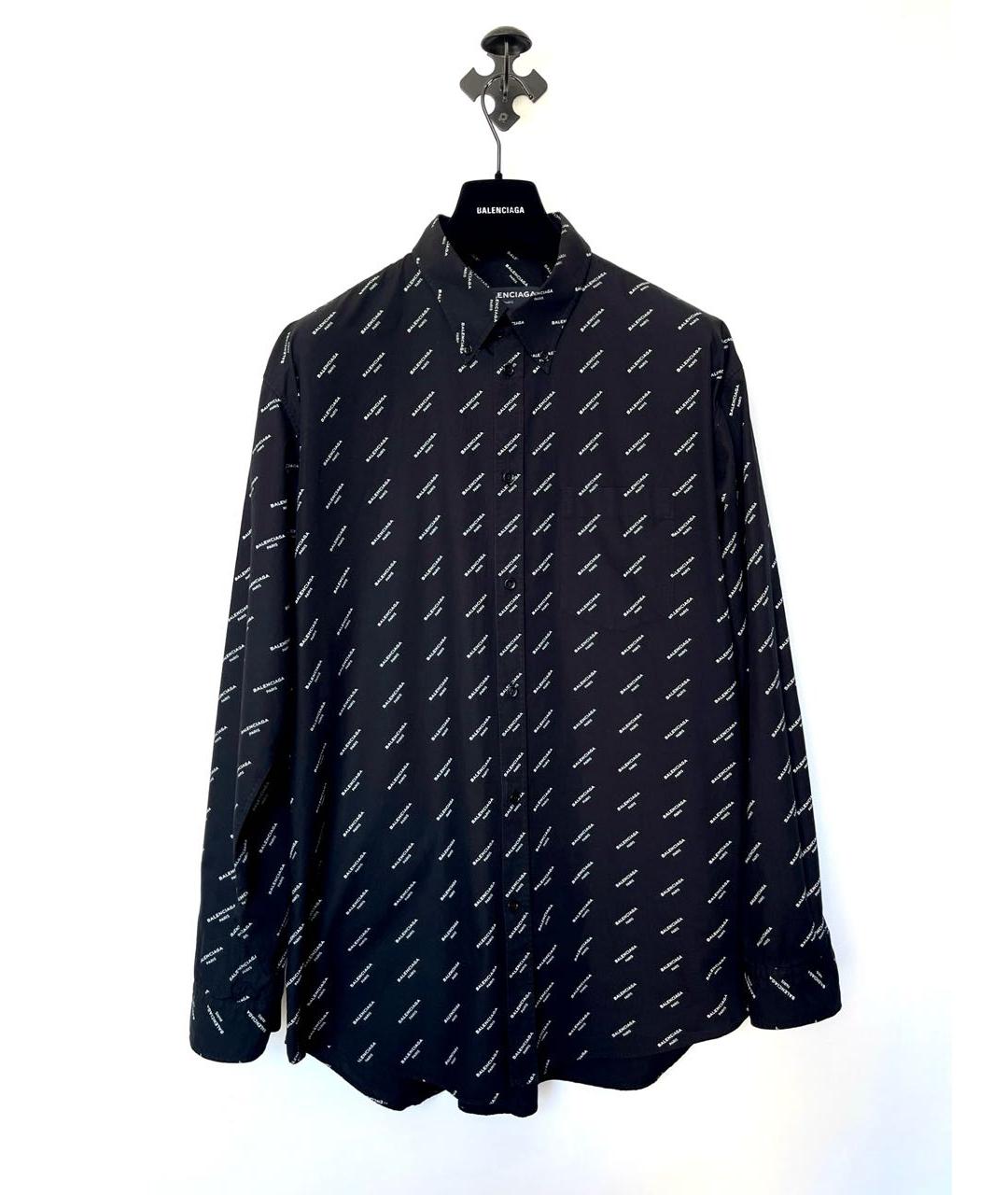 BALENCIAGA Черная хлопковая классическая рубашка, фото 2