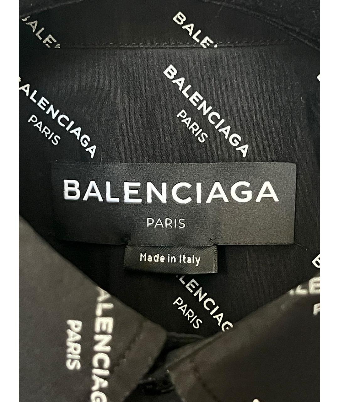 BALENCIAGA Черная хлопковая классическая рубашка, фото 4