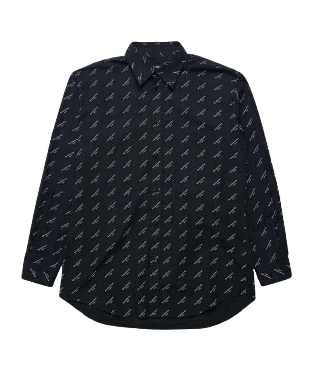 BALENCIAGA Черная хлопковая классическая рубашка, фото 1