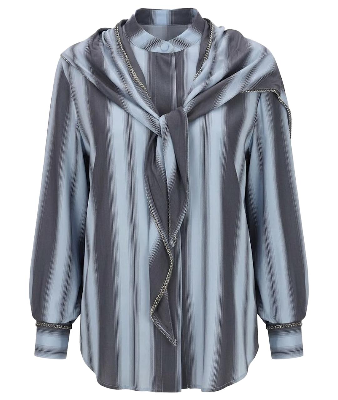 MAX MARA Голубая шелковая блузы, фото 1