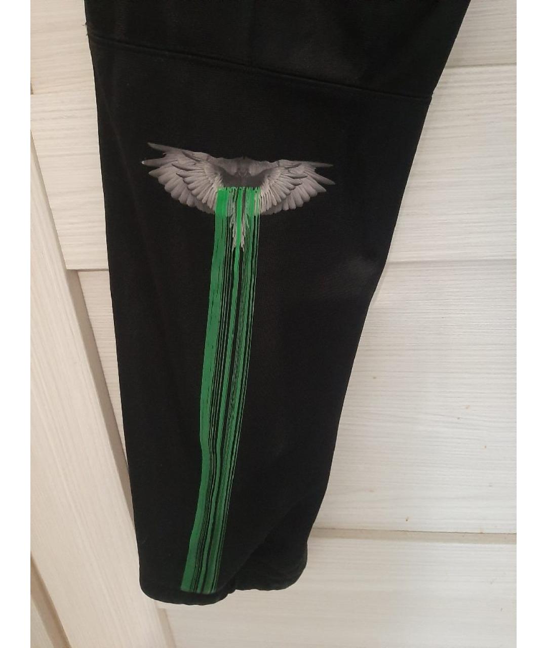 MARCELO BURLON Черные шелковые прямые брюки, фото 6