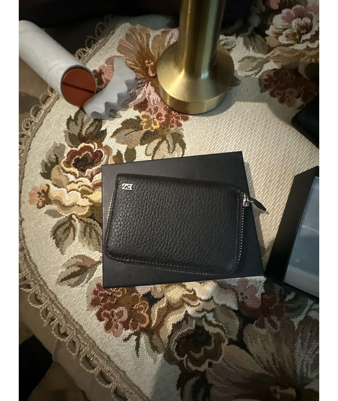 ZEGNA Черный кожаный кошелек, фото 5