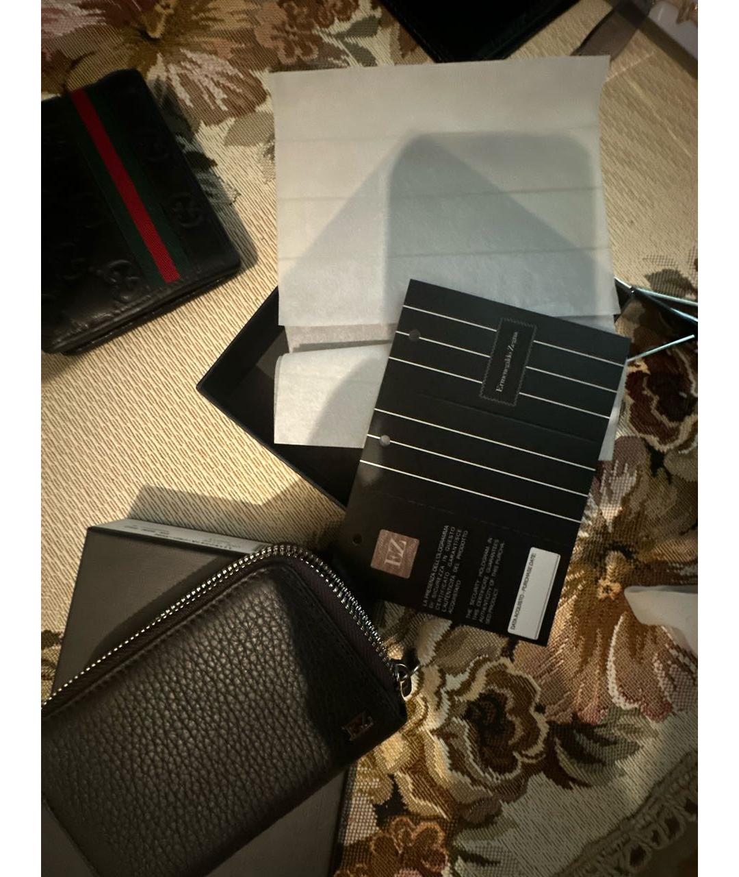 ZEGNA Черный кожаный кошелек, фото 4