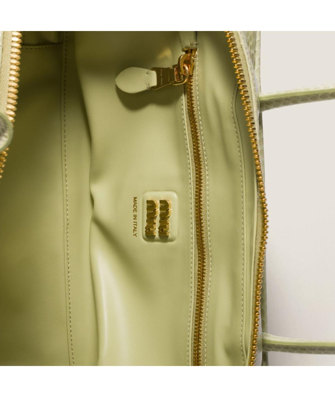 MIU MIU Салатовая кожаная сумка с короткими ручками, фото 6