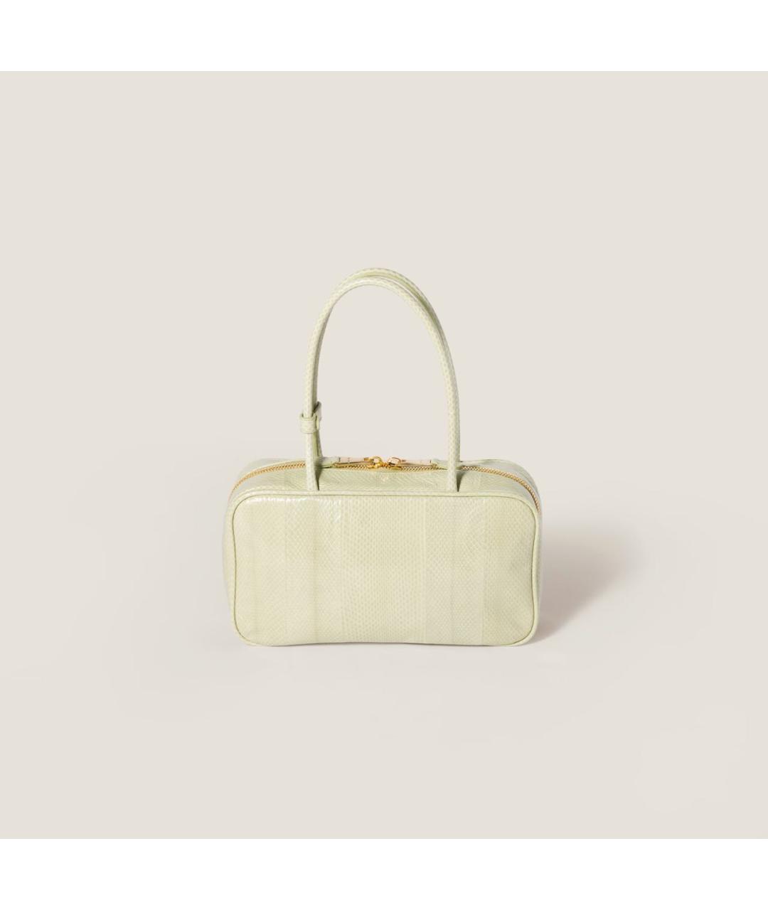 MIU MIU Салатовая кожаная сумка с короткими ручками, фото 4