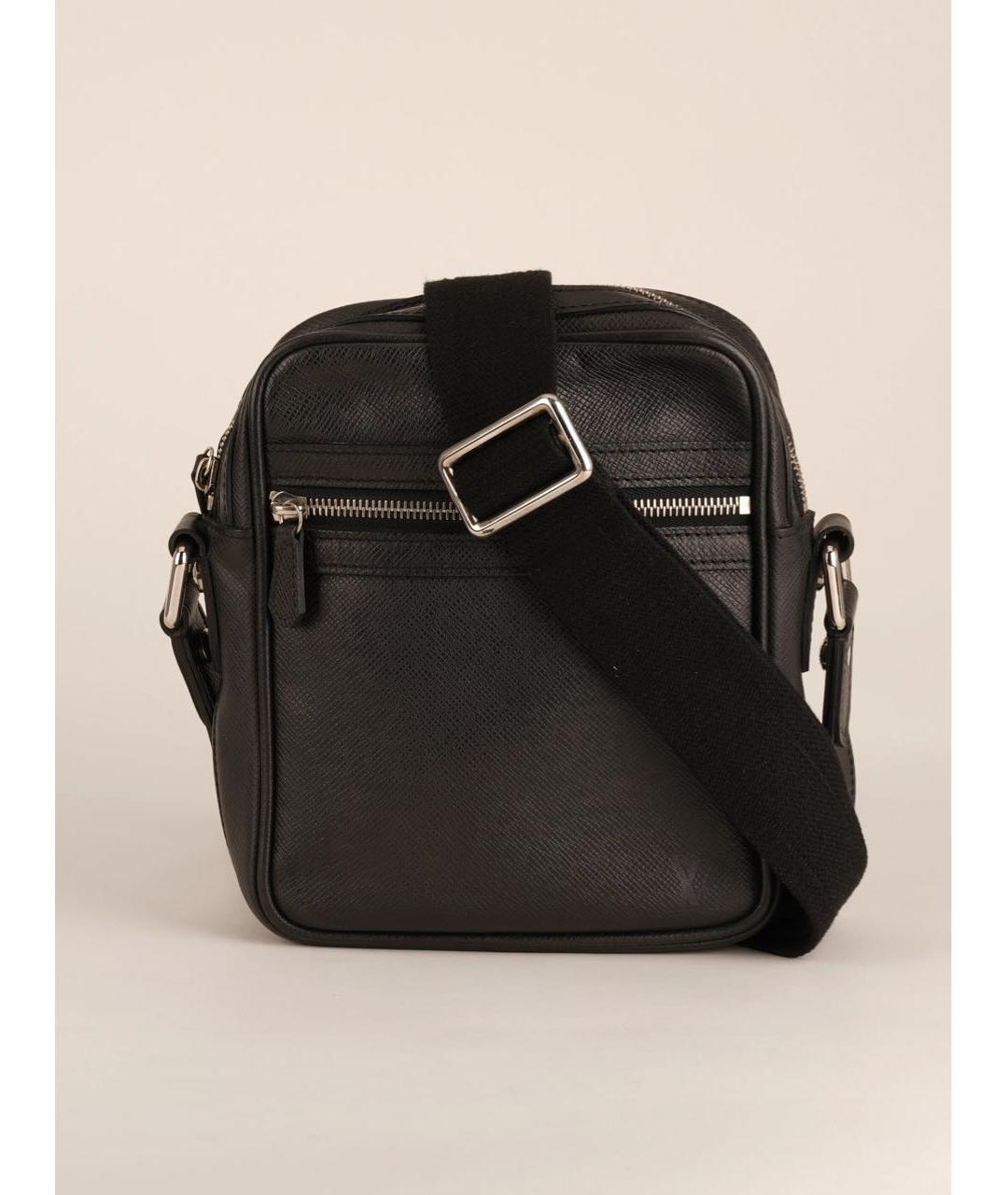 LOUIS VUITTON Черная кожаная сумка на плечо, фото 9
