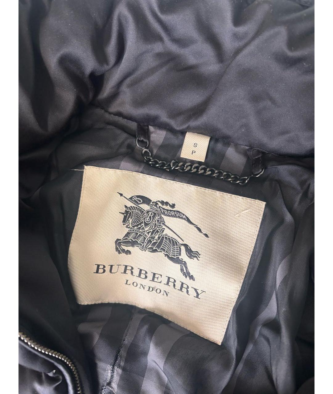 BURBERRY Черный полиэстеровый пуховик, фото 3