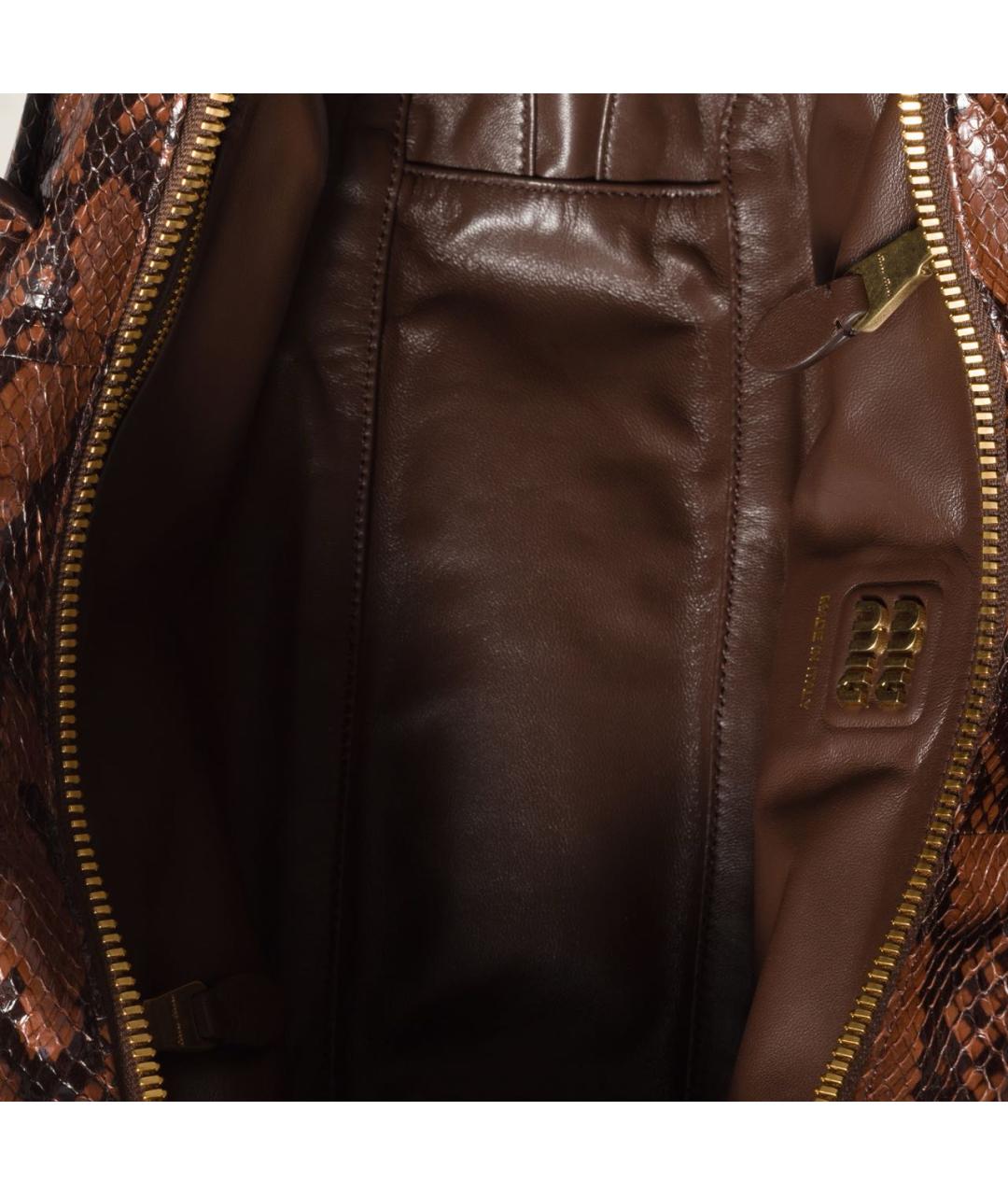 MIU MIU Коричневая кожаная сумка с короткими ручками, фото 4