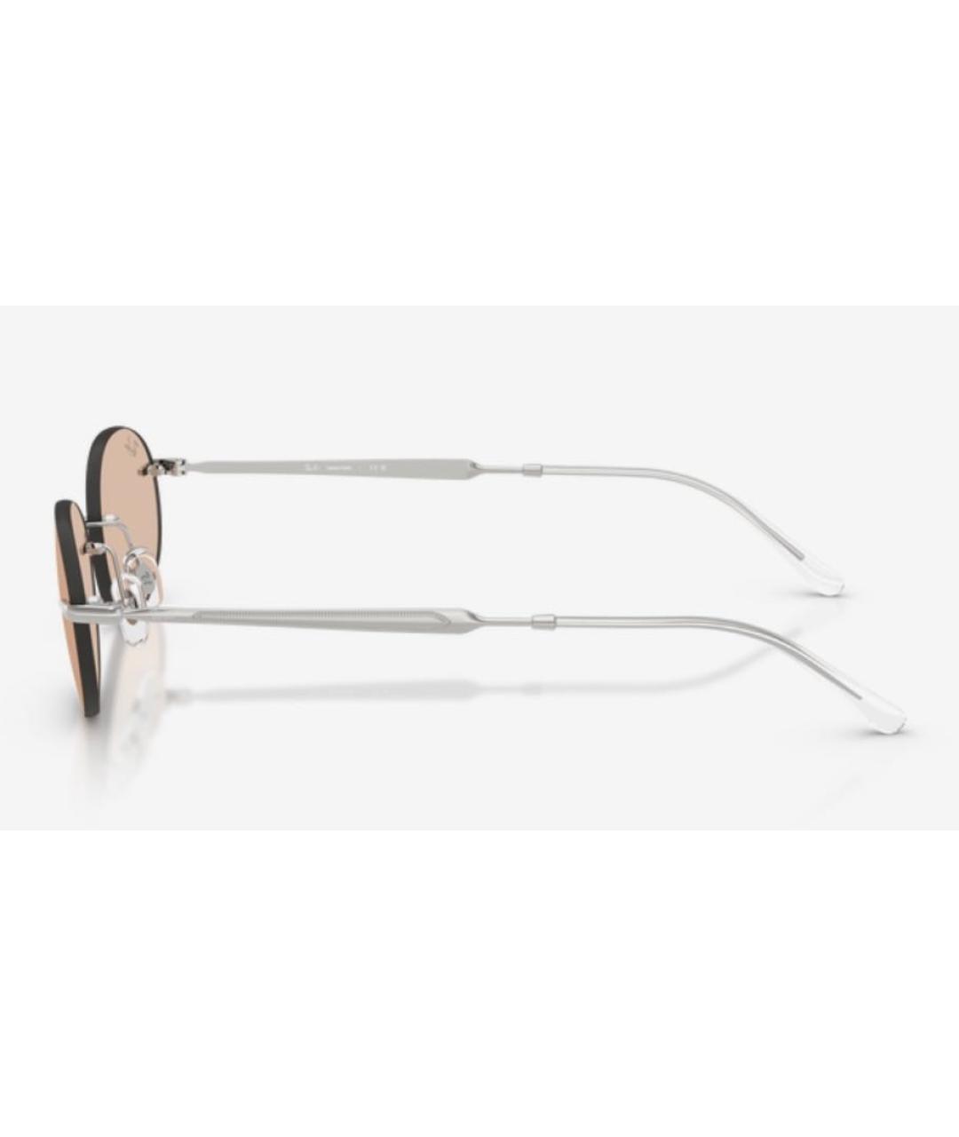 RAY BAN Серебряные металлические солнцезащитные очки, фото 3