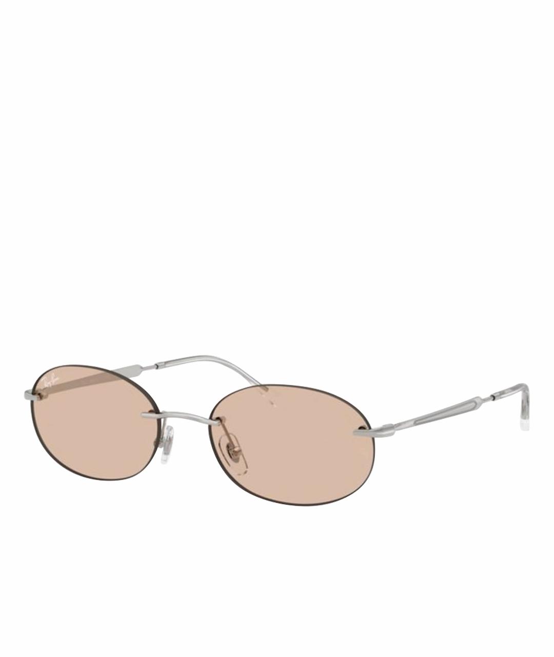 RAY BAN Серебряные металлические солнцезащитные очки, фото 1