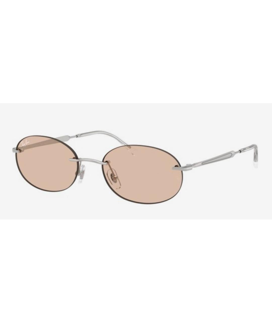 RAY BAN Серебряные металлические солнцезащитные очки, фото 5