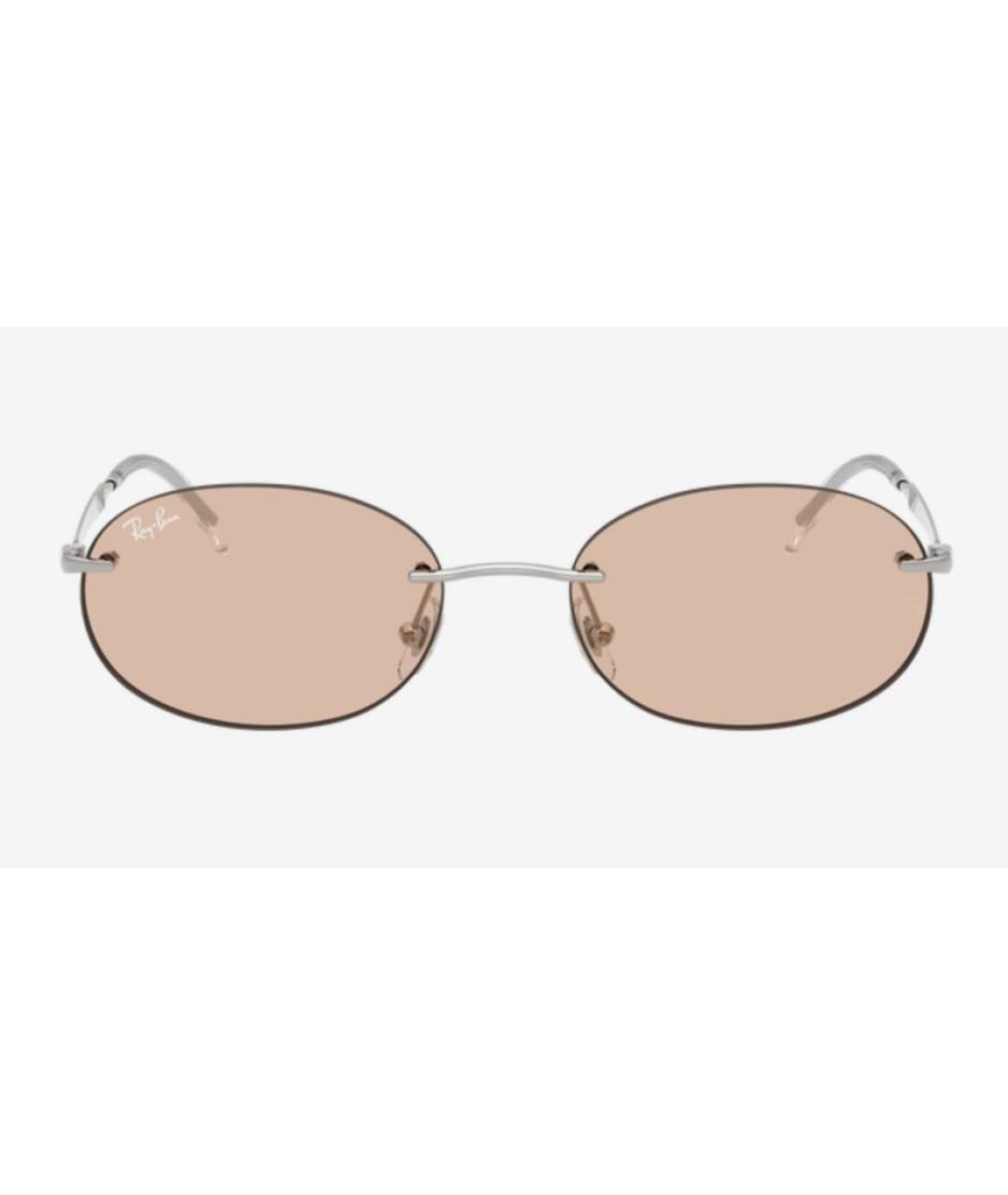 RAY BAN Серебряные металлические солнцезащитные очки, фото 2