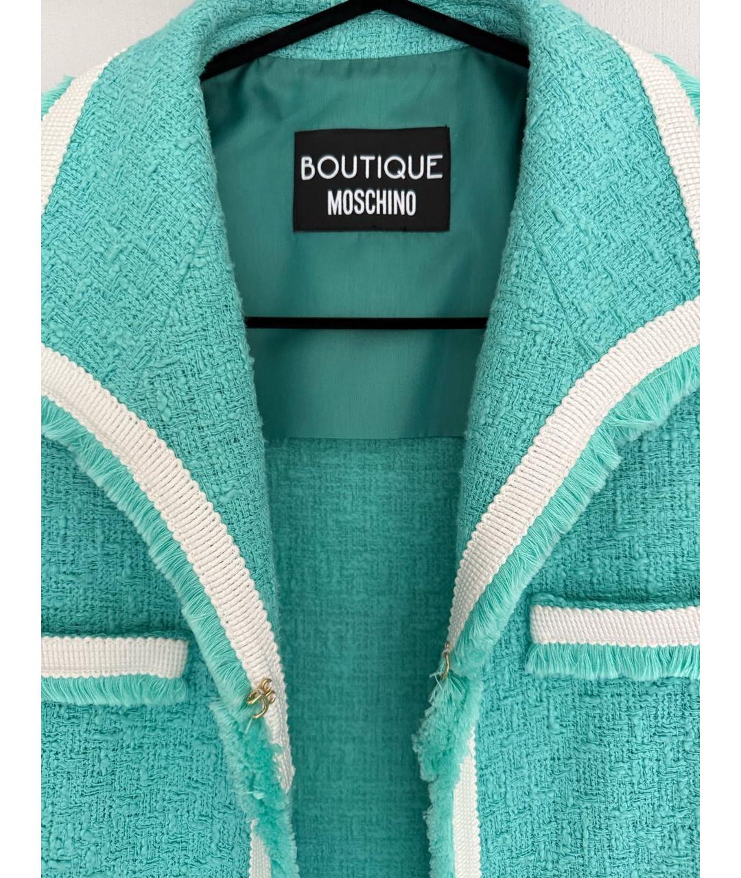 BOUTIQUE MOSCHINO Бирюзовый жакет/пиджак, фото 8