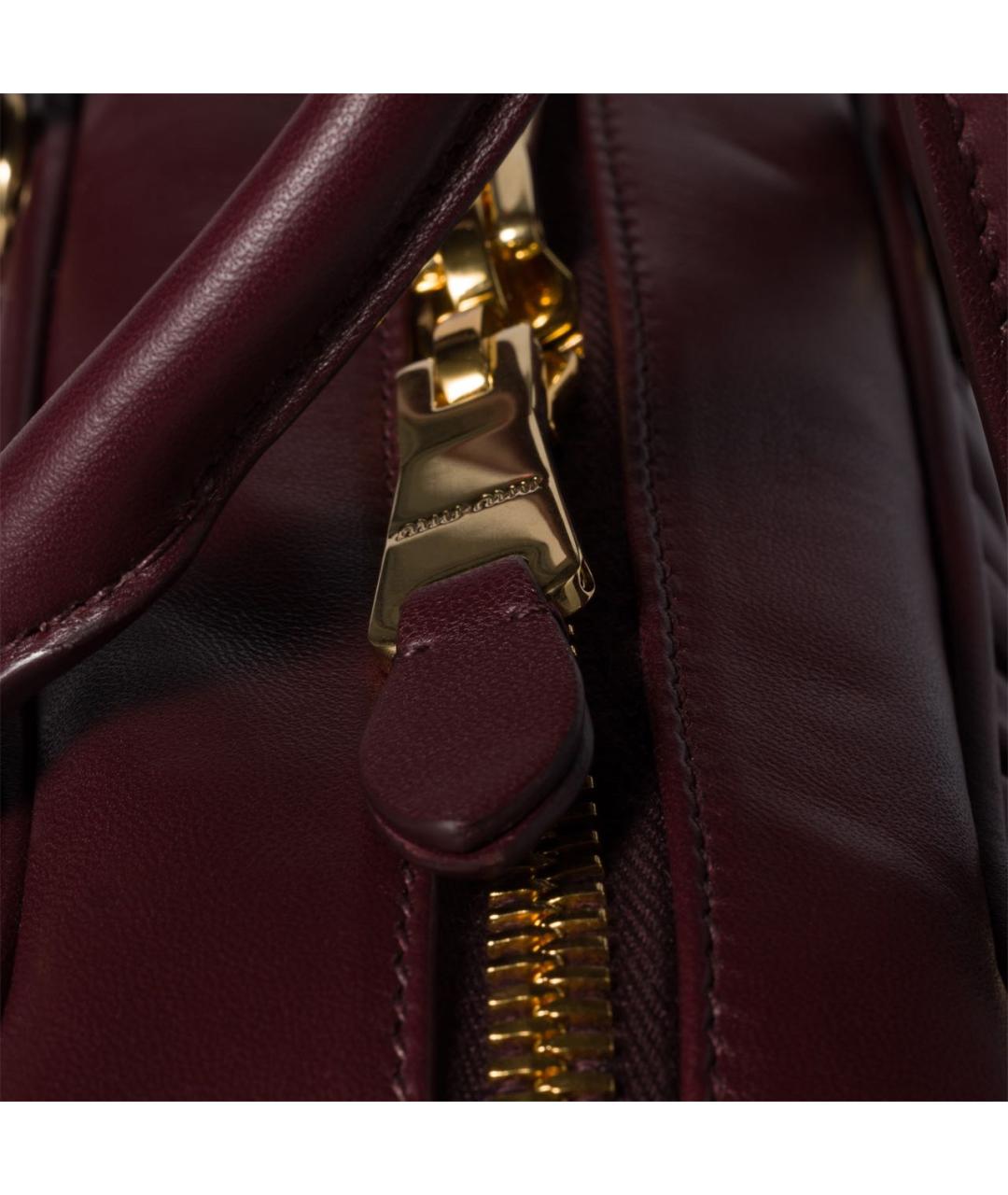 MIU MIU Бордовая кожаная сумка с короткими ручками, фото 7