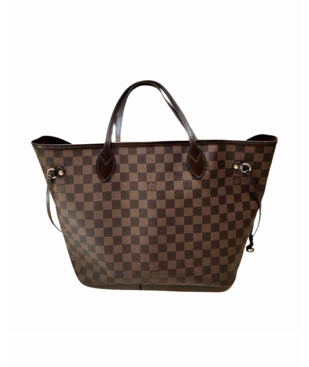 LOUIS VUITTON Коричневая сумка тоут из канвы, фото 9