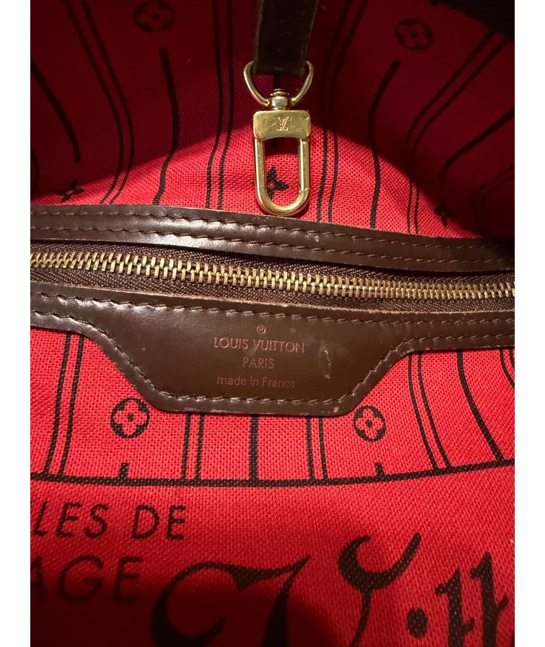 LOUIS VUITTON Коричневая сумка тоут из канвы, фото 6