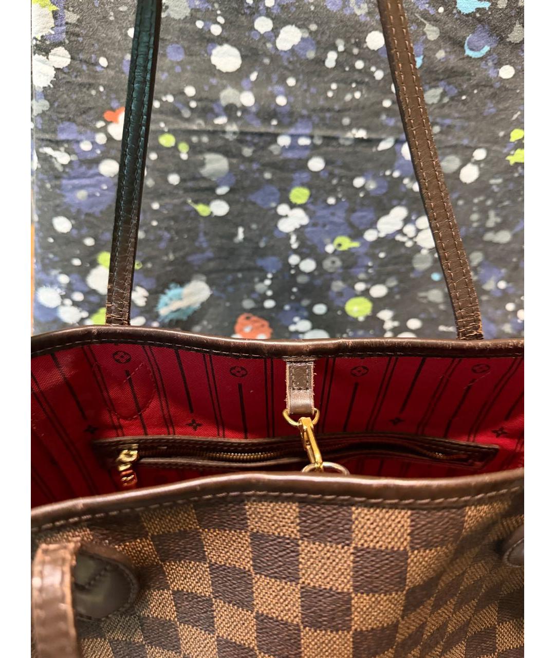 LOUIS VUITTON Коричневая сумка тоут из канвы, фото 4