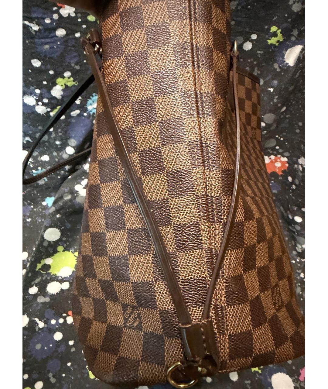 LOUIS VUITTON Коричневая сумка тоут из канвы, фото 5