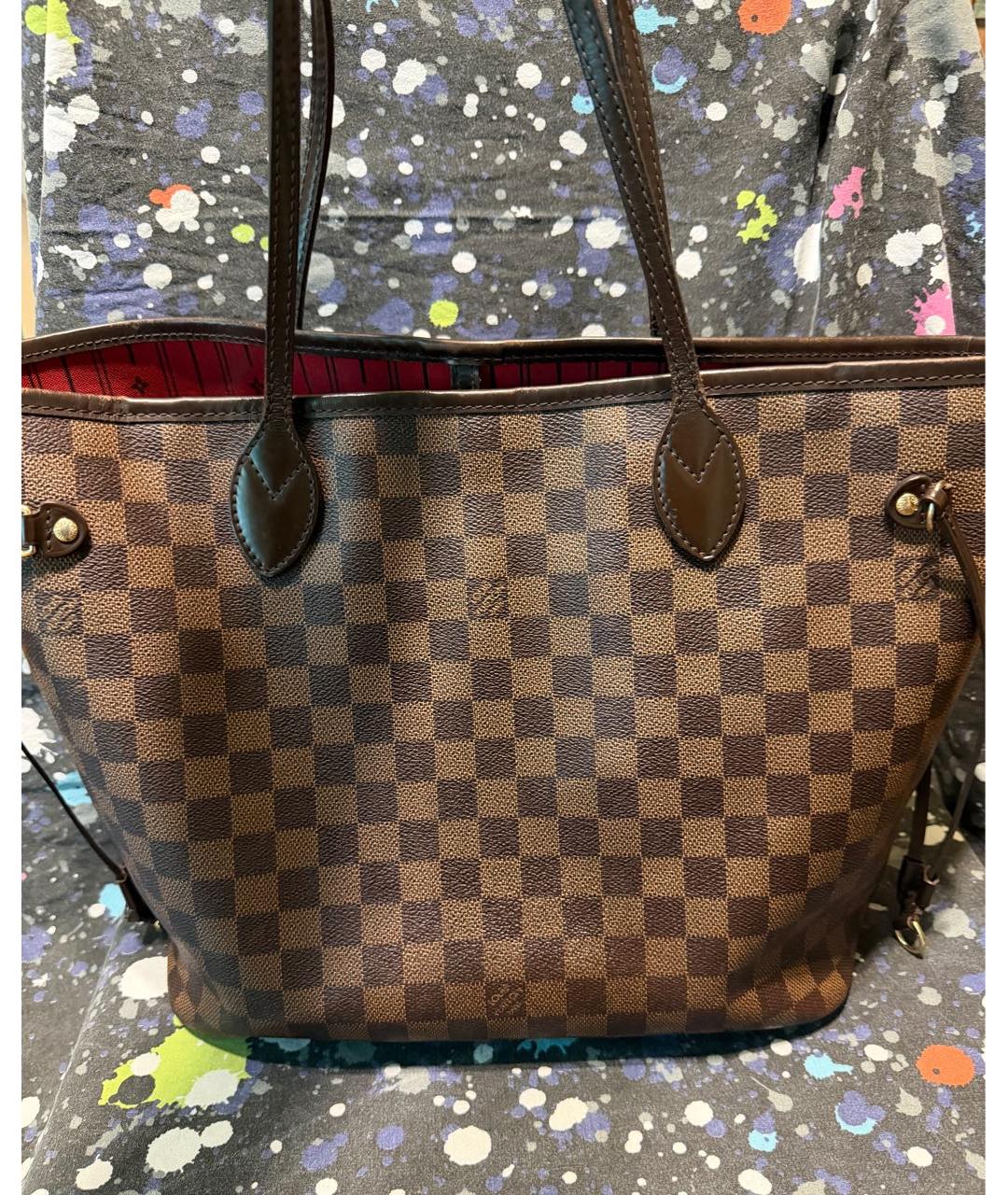 LOUIS VUITTON Коричневая сумка тоут из канвы, фото 3